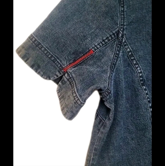 Vintage Tommy Hilfiger Blue Jean Denim Snap Front Womens Shirt Dress Size 18 1X - Picture 5 of 9